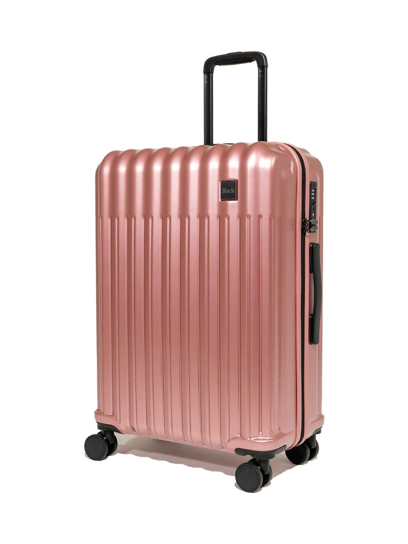 Rock Luggage pink medium suitcase (British brand)