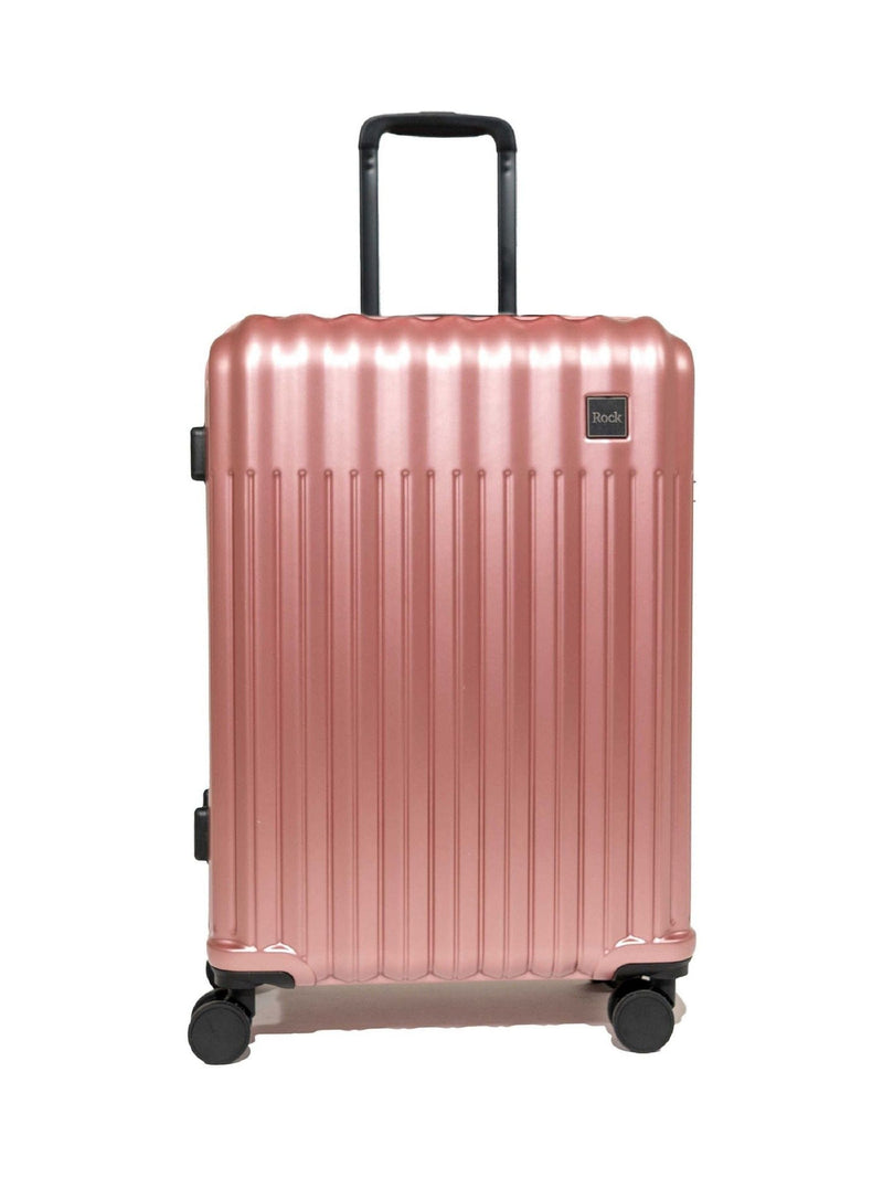 Rock Luggage pink medium suitcase (British brand)
