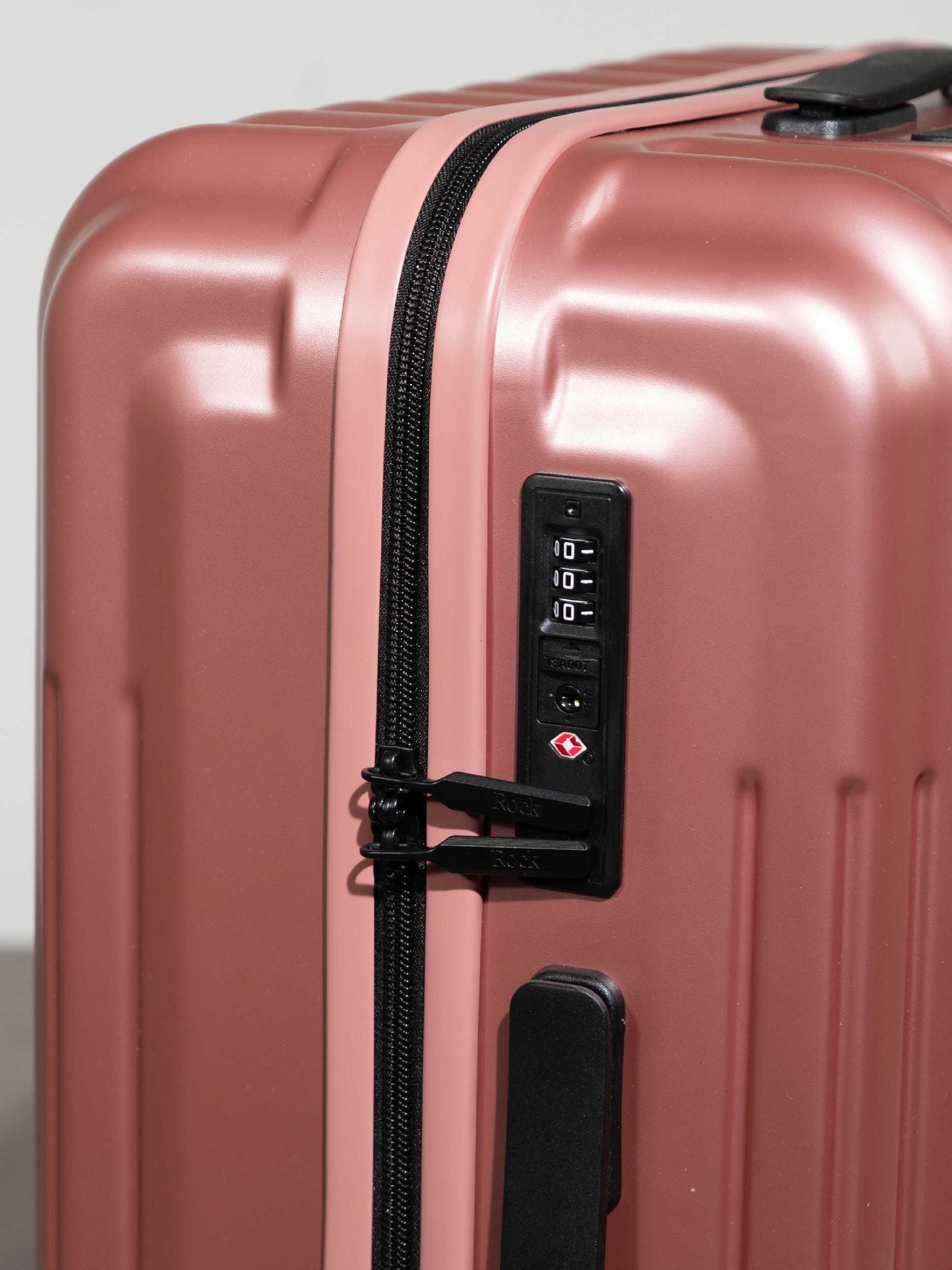 Rock Luggage pink medium suitcase (British brand)