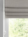 Charcoal grey woven roman blind with brushed stripes, UK version