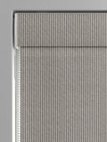 Charcoal grey woven roman blind with brushed stripes, UK version