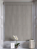 Charcoal grey woven roman blind with brushed stripes, UK version