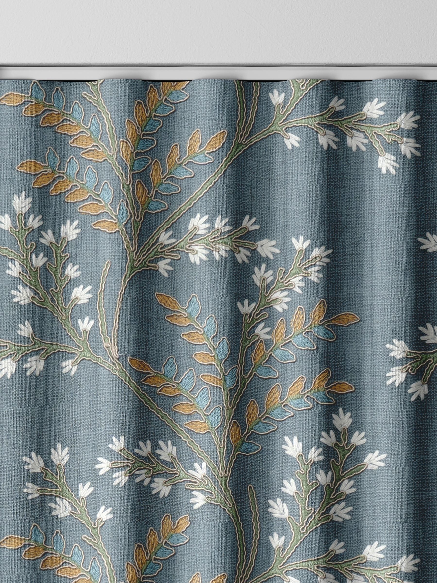 Blue Luxe blue floral made to measure curtains, imported from the UK