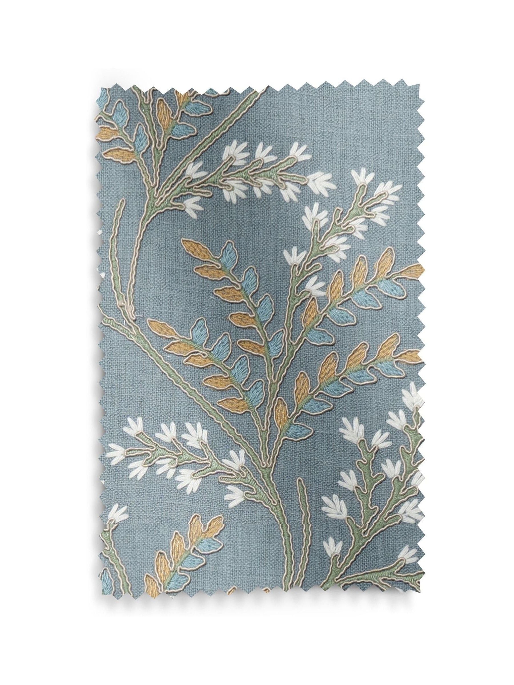 Blue Luxe blue floral made to measure curtains, imported from the UK