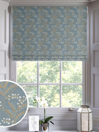 Next Blue Luxe Blue Floral Made to Measure Roman Blind - 234x240mm- Buy online at McGrocer