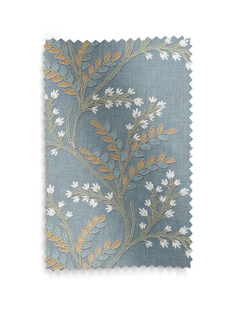 Blue Luxe blue floral embroidered roman blind (British brand)