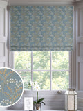 Blue Luxe blue floral embroidered roman blind (British brand)