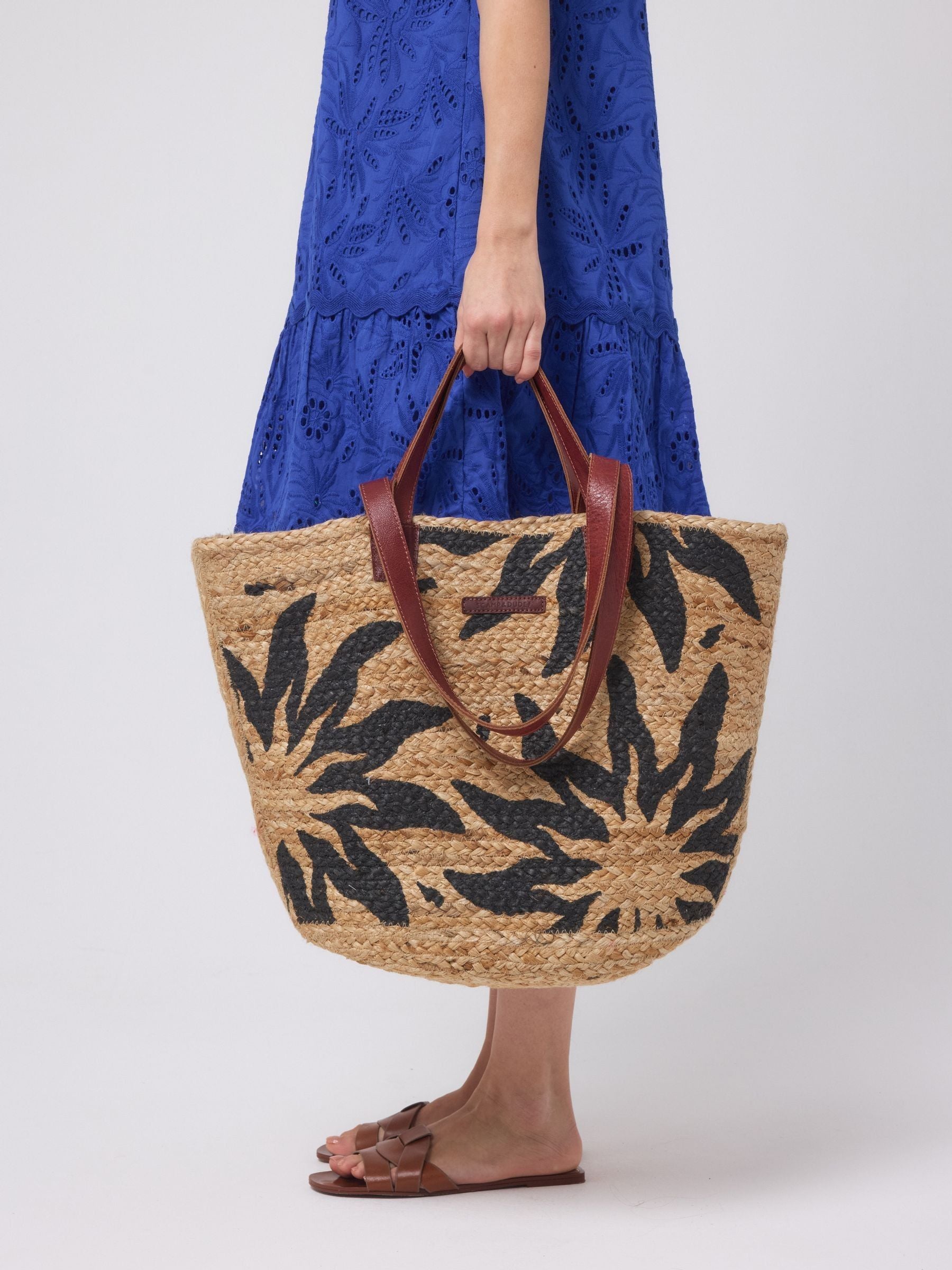 Scamp & Dude natural sunstar straw basket bag - British product