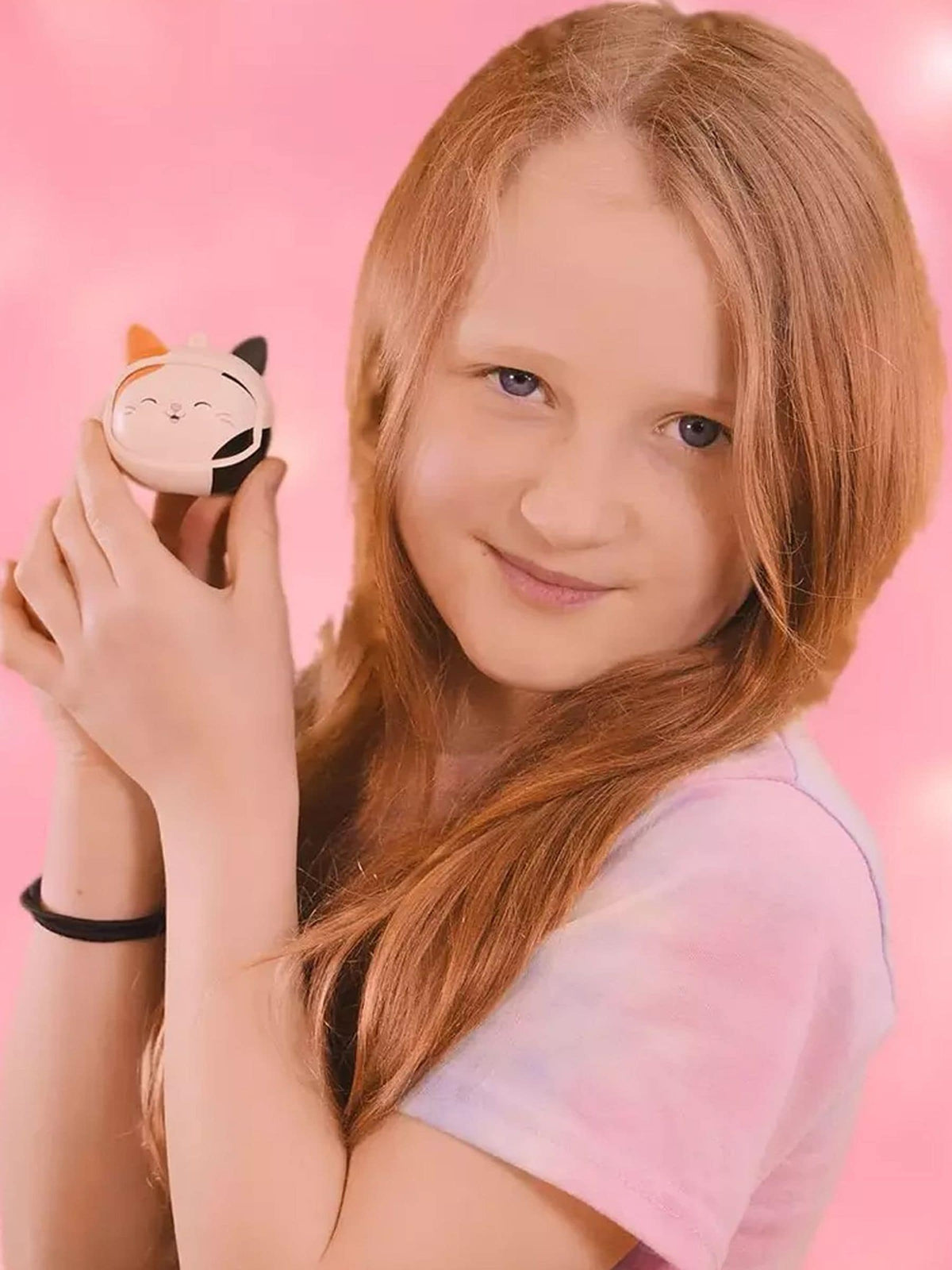 Squishmallows white SQM Spin wireless earphones, imported from the UK