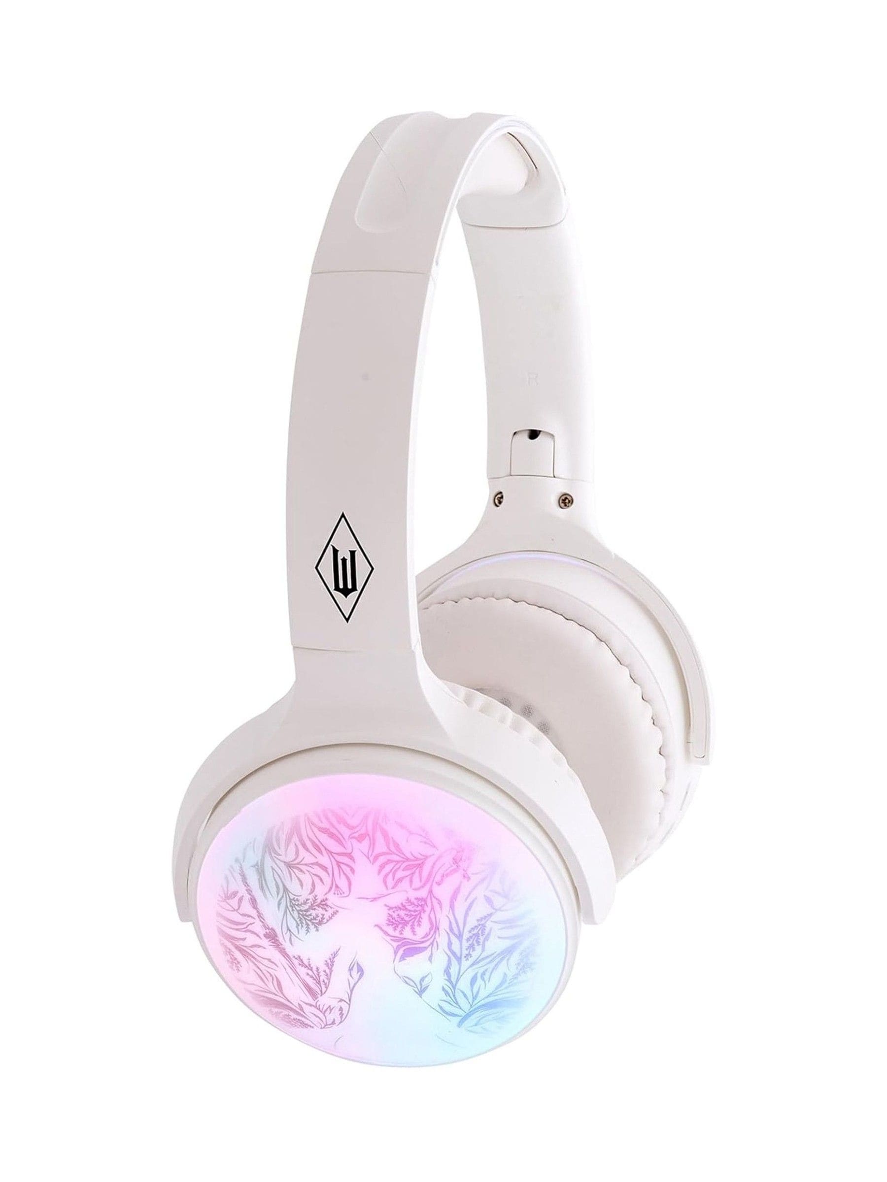 Wicked white light-up Bluetooth headphones, imported from the UK