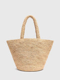Whistles nude straw tote bag with charm (British brand)