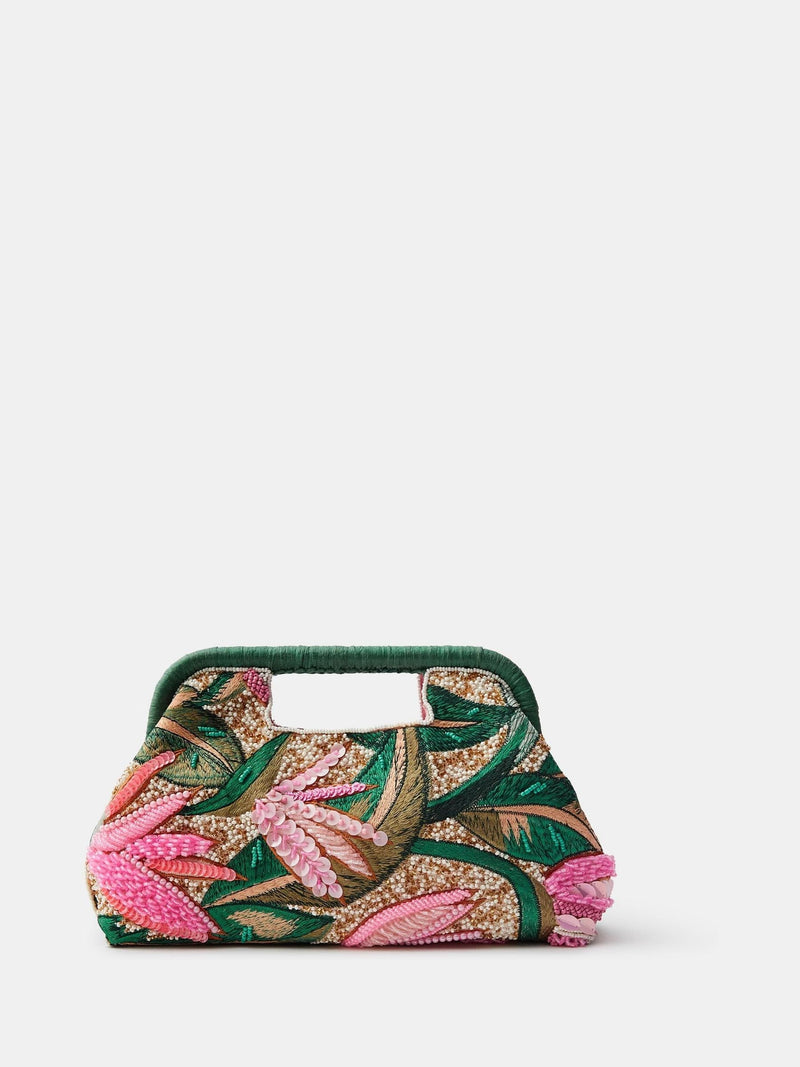 Accessorize green tropical embellished crossbody bag, imported from the UK