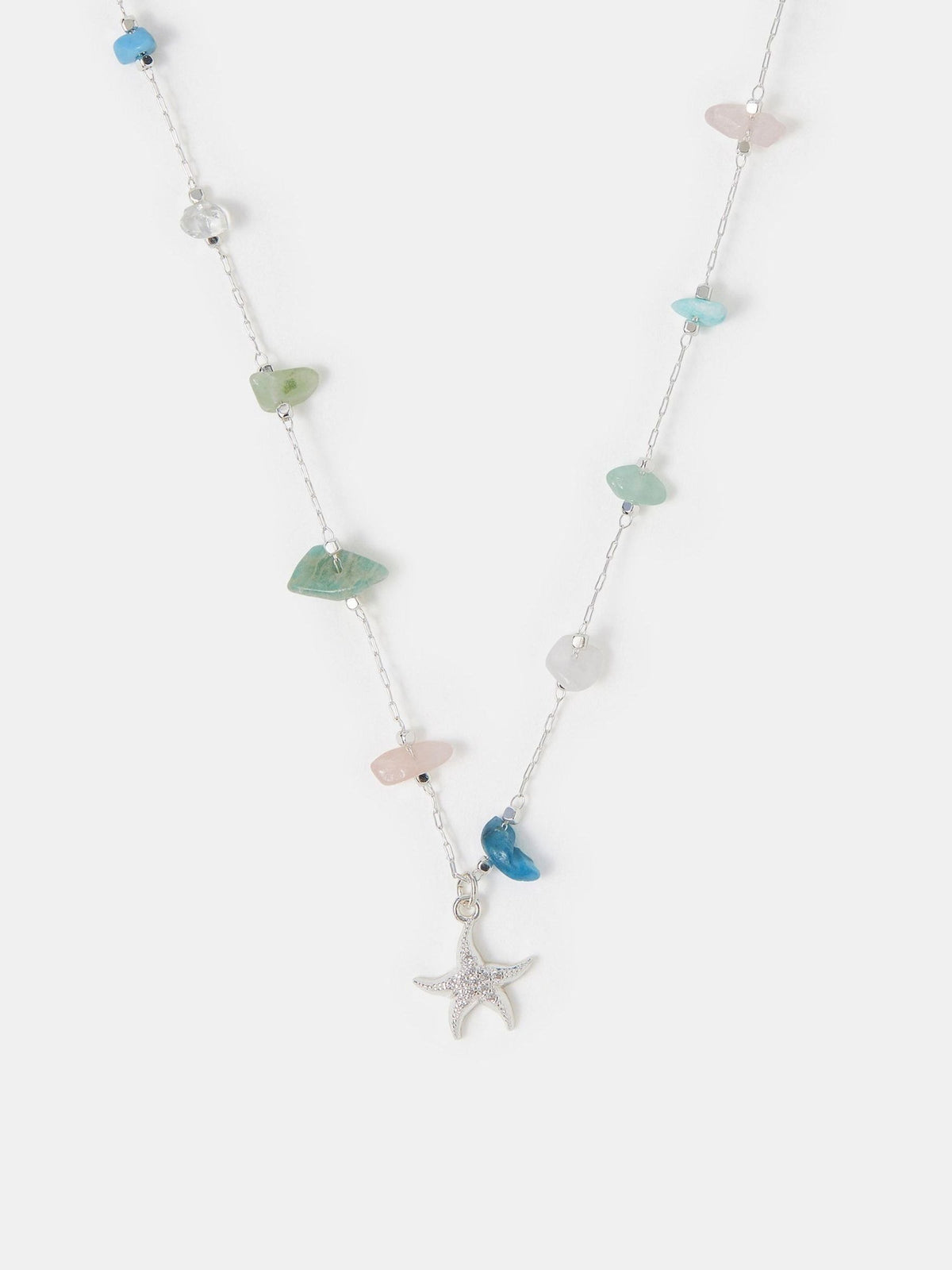 Accessorize sterling silver-plated pendant necklace with starfish, UK version