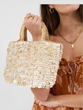 Accessorize mother of pearl raffia handbag, imported from the UK