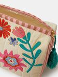 Accessorize cream floral print quilted make up bag - British product