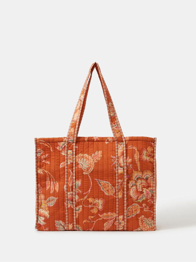 Accessorize brown floral quilted tote bag - British product