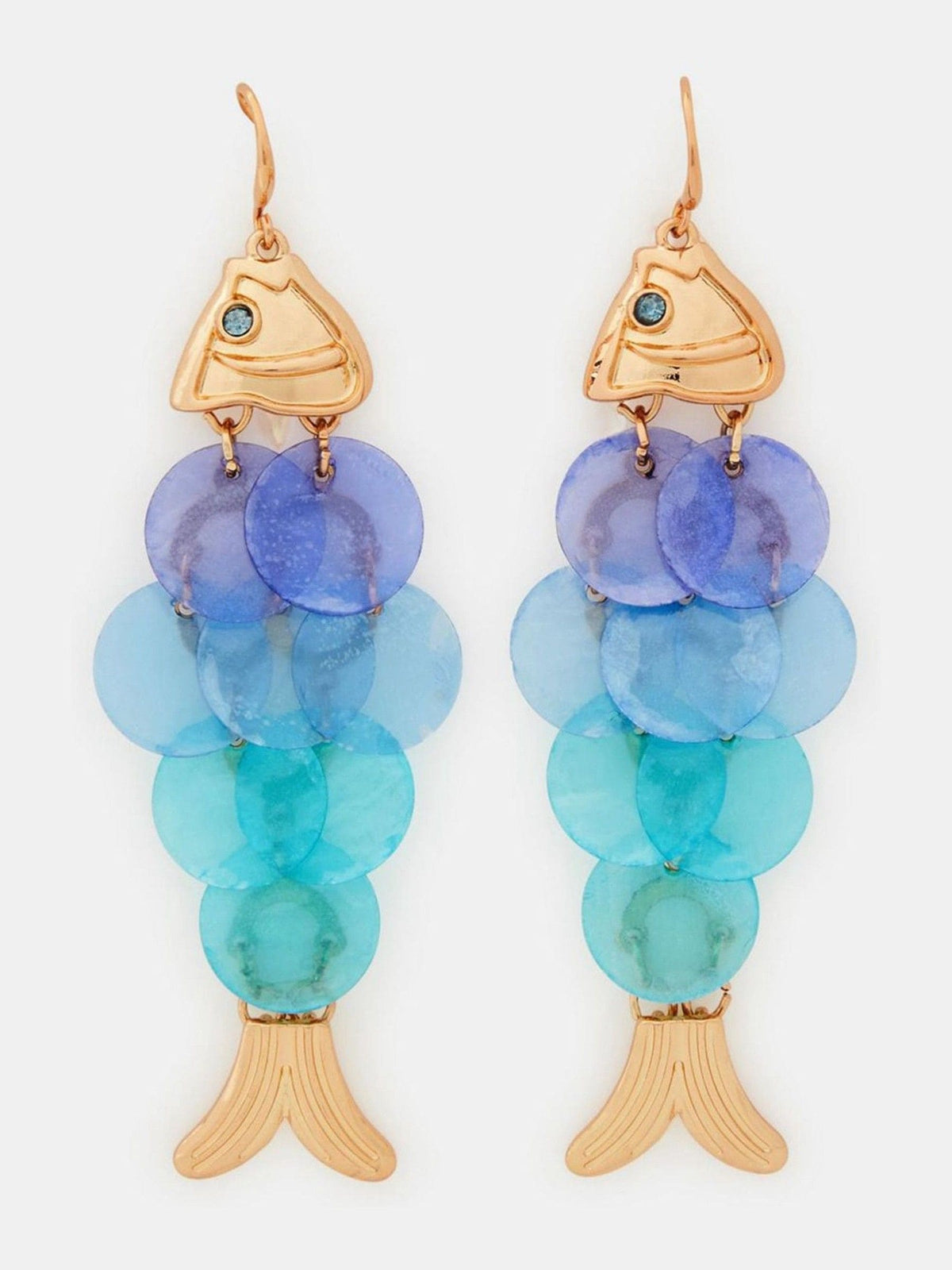 Accessorize blue ombré fish drop earrings (British brand)