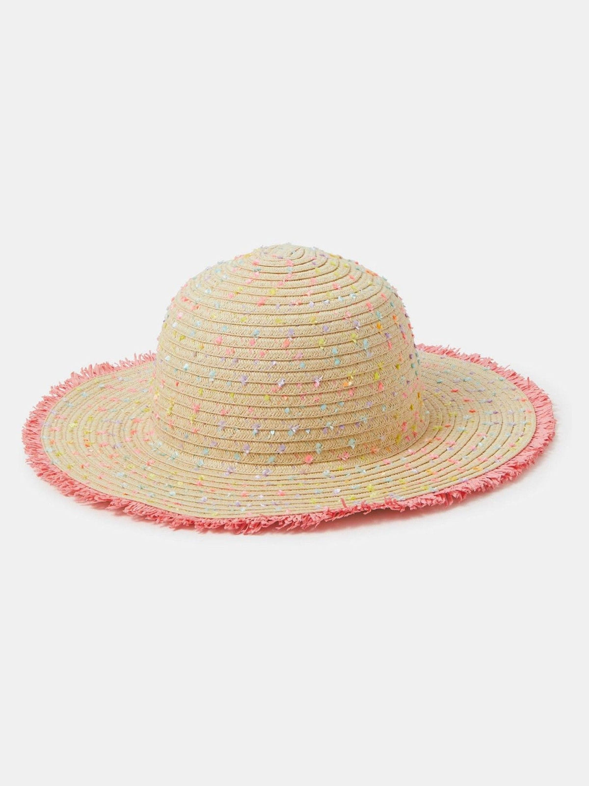 Accessorize cream speckled floppy straw hat for girls - British product