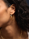 Accessorize 14ct gold plated wave hoop earrings (British brand)