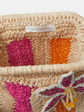 Accessorize cream stripe raffia clutch bag (British brand)