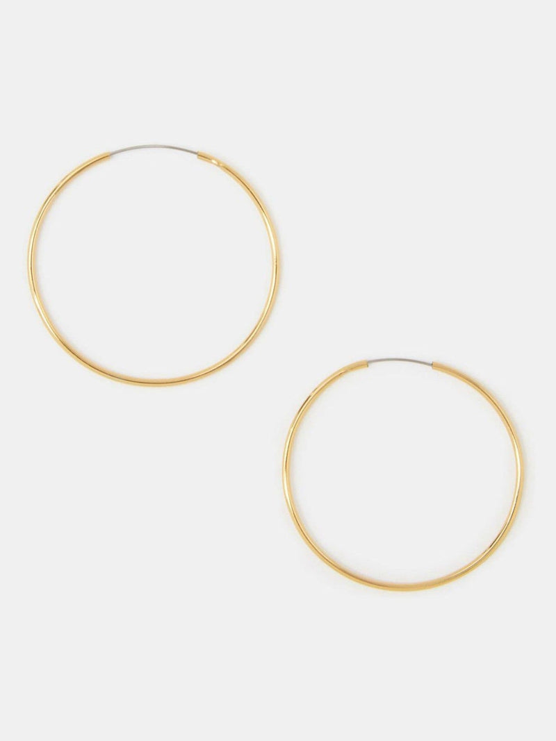 Accessorize Gold 14ct Gold-Plated Thin Hoop Earrings