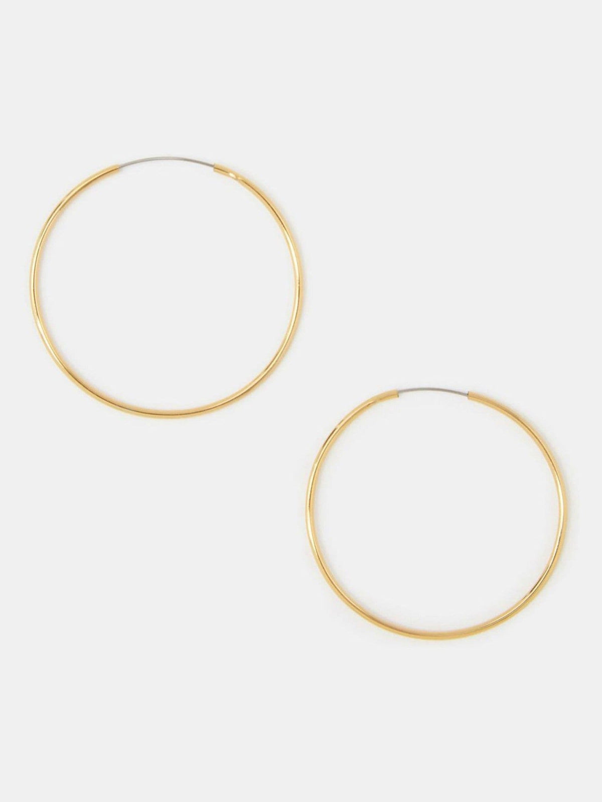 Accessorize Gold 14ct Gold-Plated Thin Hoop Earrings