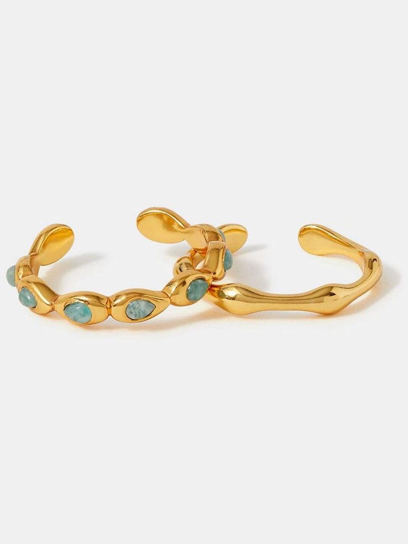 Accessorize gold tone quartz bubble adjustable rings 2 pack (British brand)