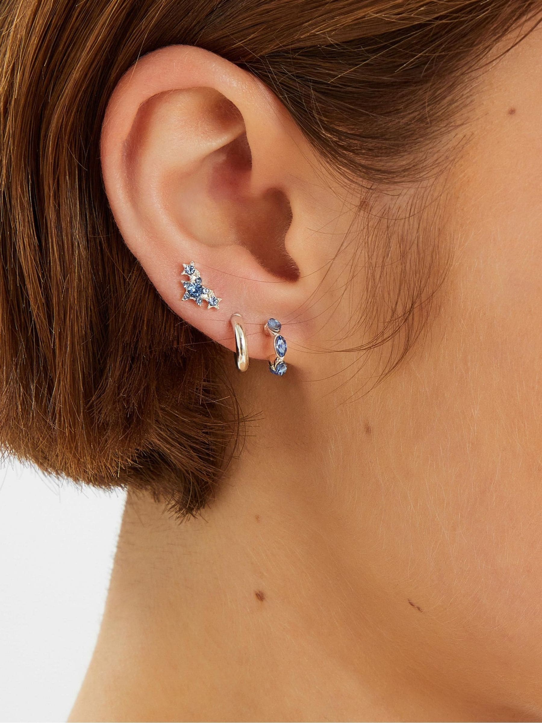 Accessorize diamanté stud and hoop earrings 5 pack, imported from the UK