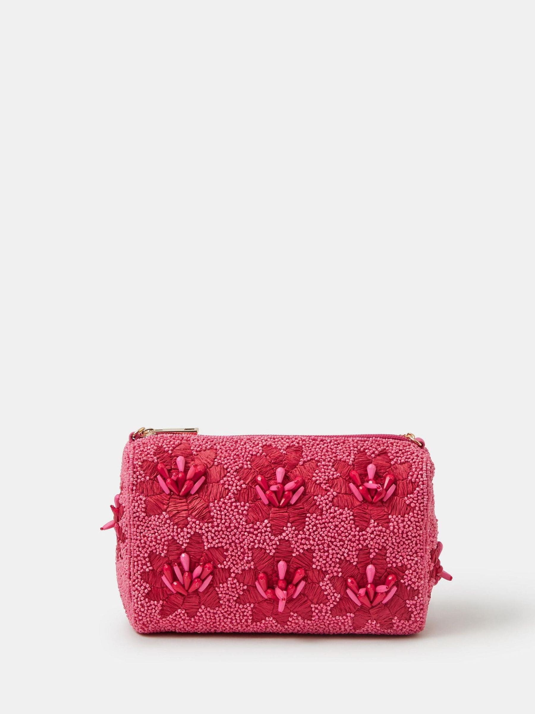 Accessorize pink floral beaded shoulder bag - British product