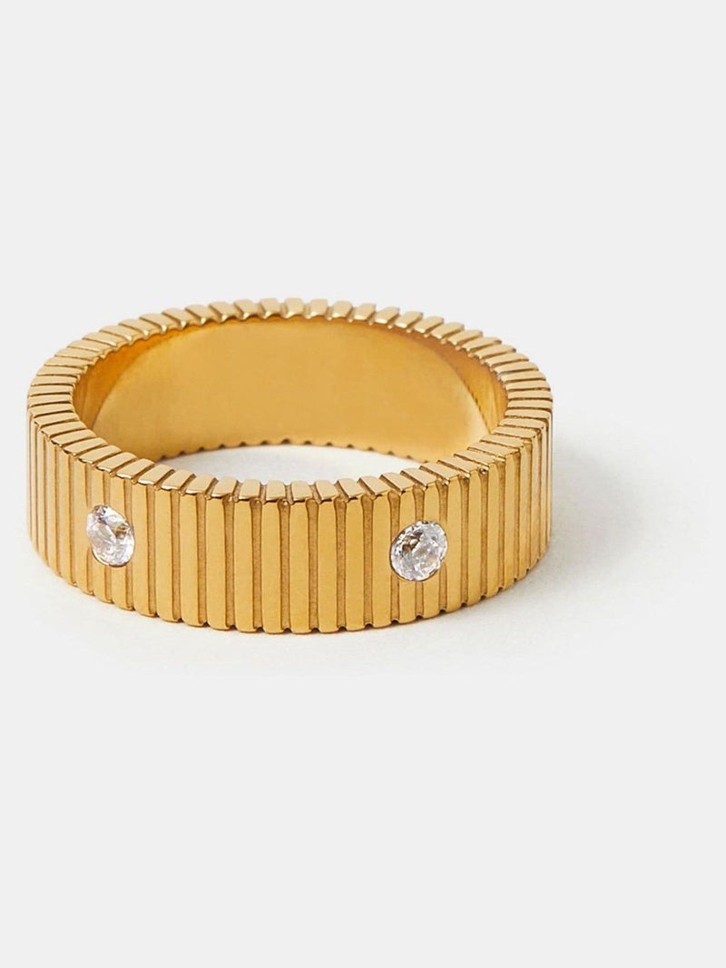 Accessorize gold tone stone band ring - British product