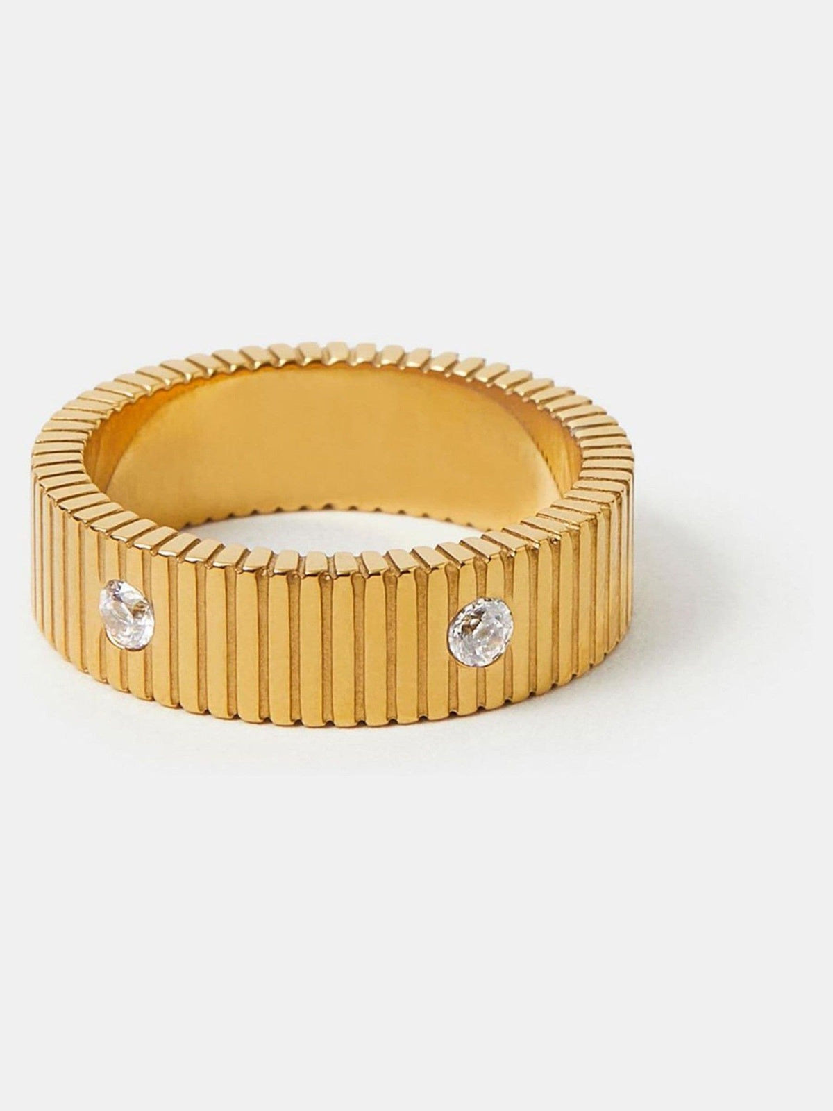 Accessorize gold tone stone band ring - British product