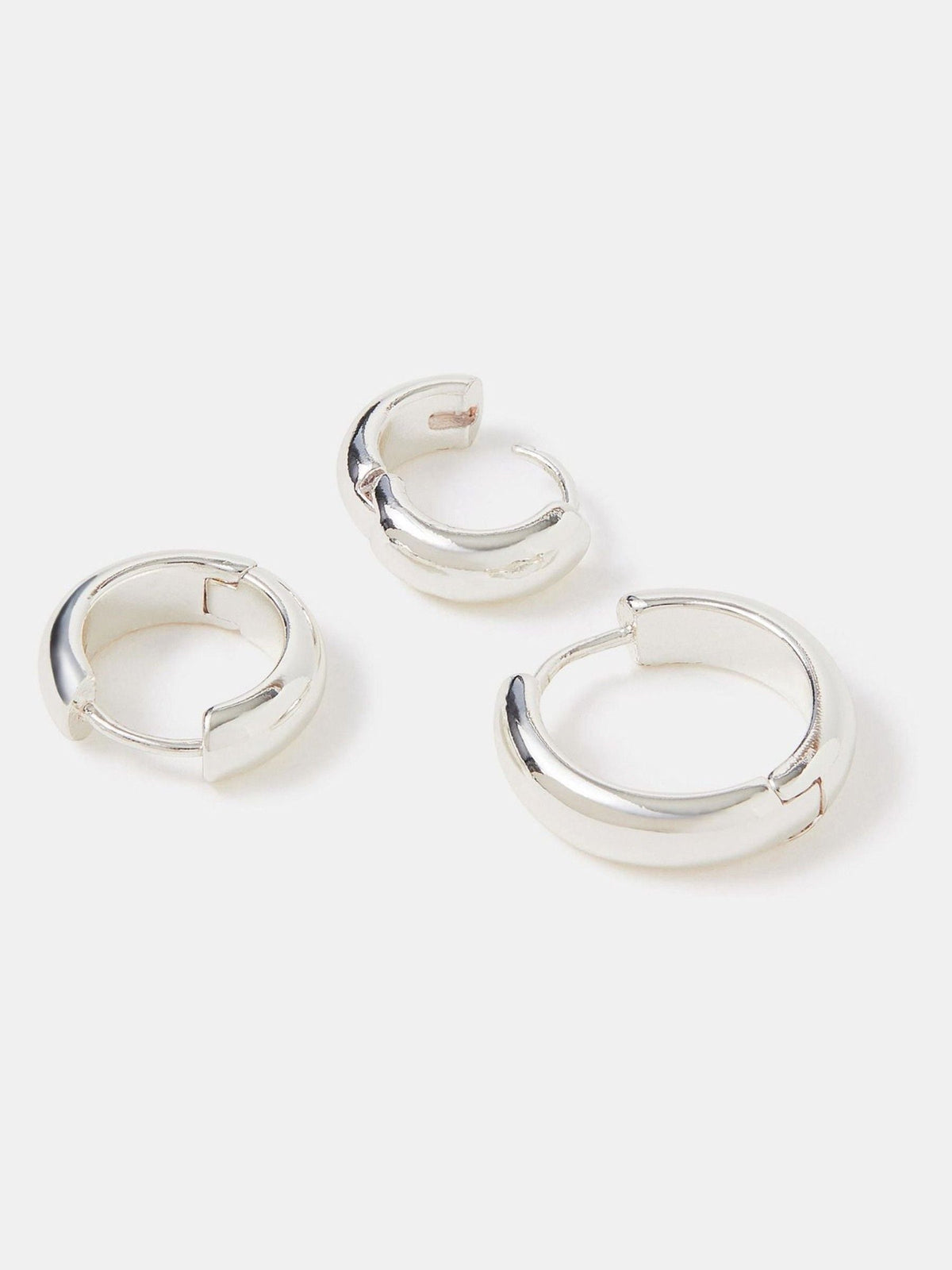 Accessorize sterling silver hoop earrings 3 pack, UK version