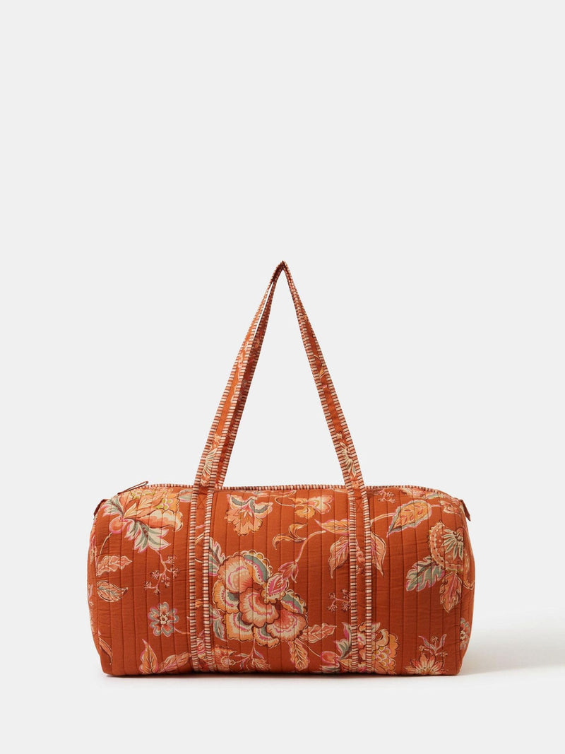 Accessorize orange floral quilted weekend bag, imported from the UK