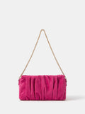 Accessorize pink ruched faux suede clutch bag (British brand)