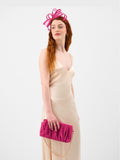 Accessorize pink ruched faux suede clutch bag (British brand)