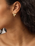 Accessorize gold tone stainless steel chunky hoop earrings 2 pack, imported from the UK