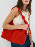 Accessorize red slouchy knot suede shoulder bag - British product