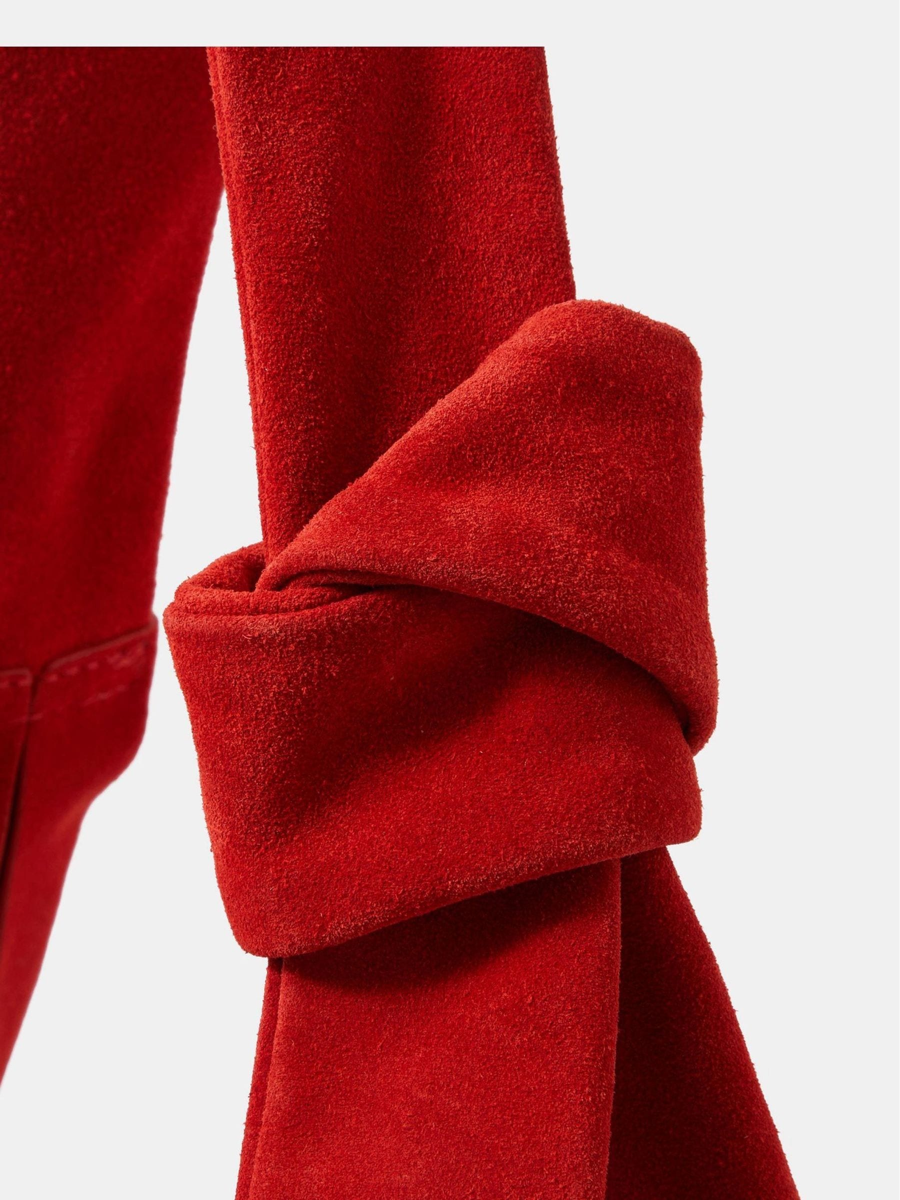 Accessorize red slouchy knot suede shoulder bag - British product