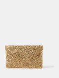 Accessorize gold floral embellished envelope clutch bag (British brand)