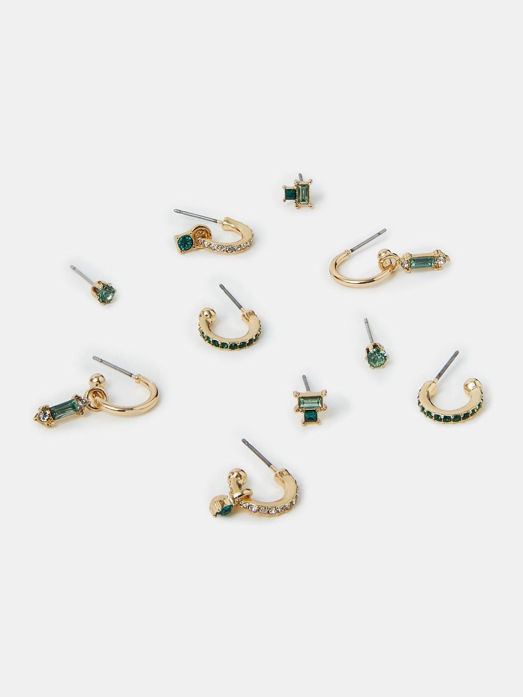 Accessorize gold tone stud and hoop earrings 5 pack - British product