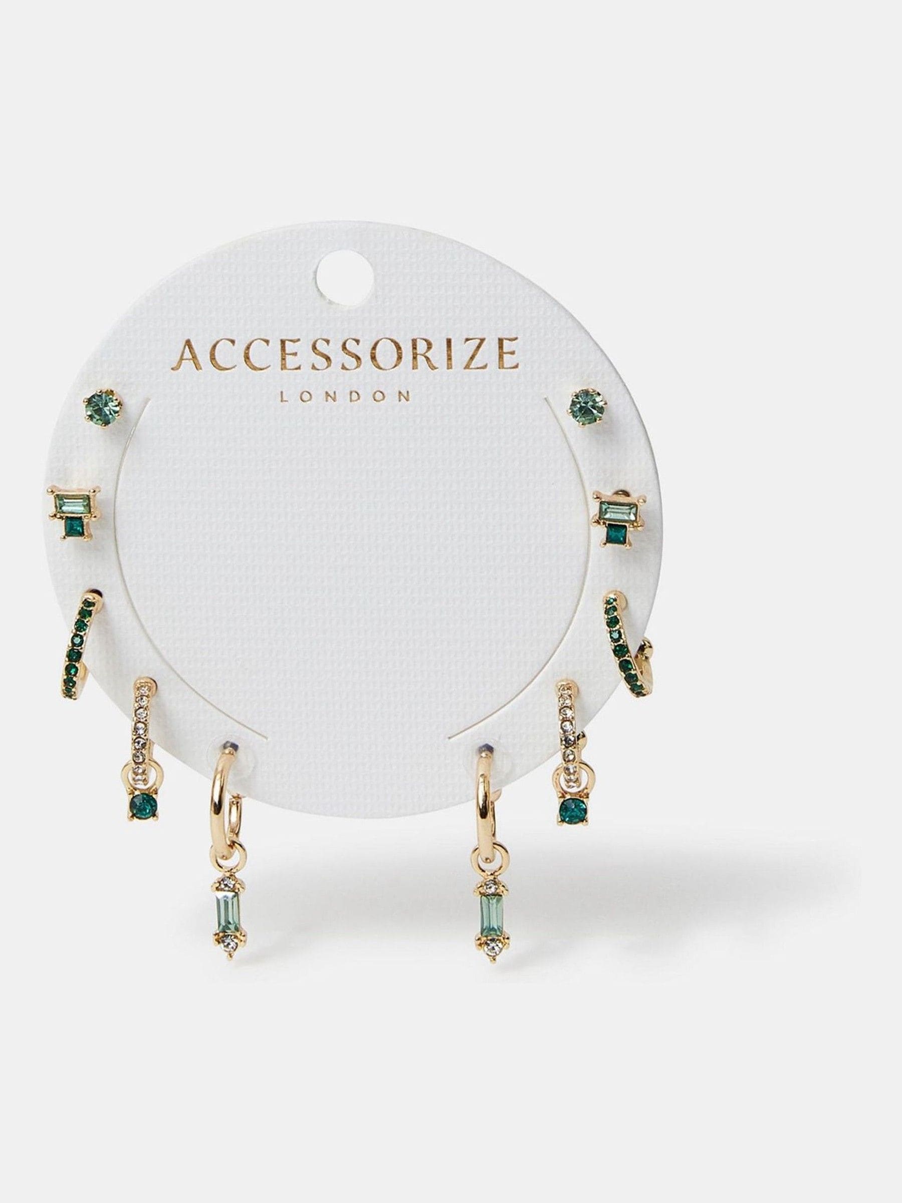 Accessorize gold tone stud and hoop earrings 5 pack - British product