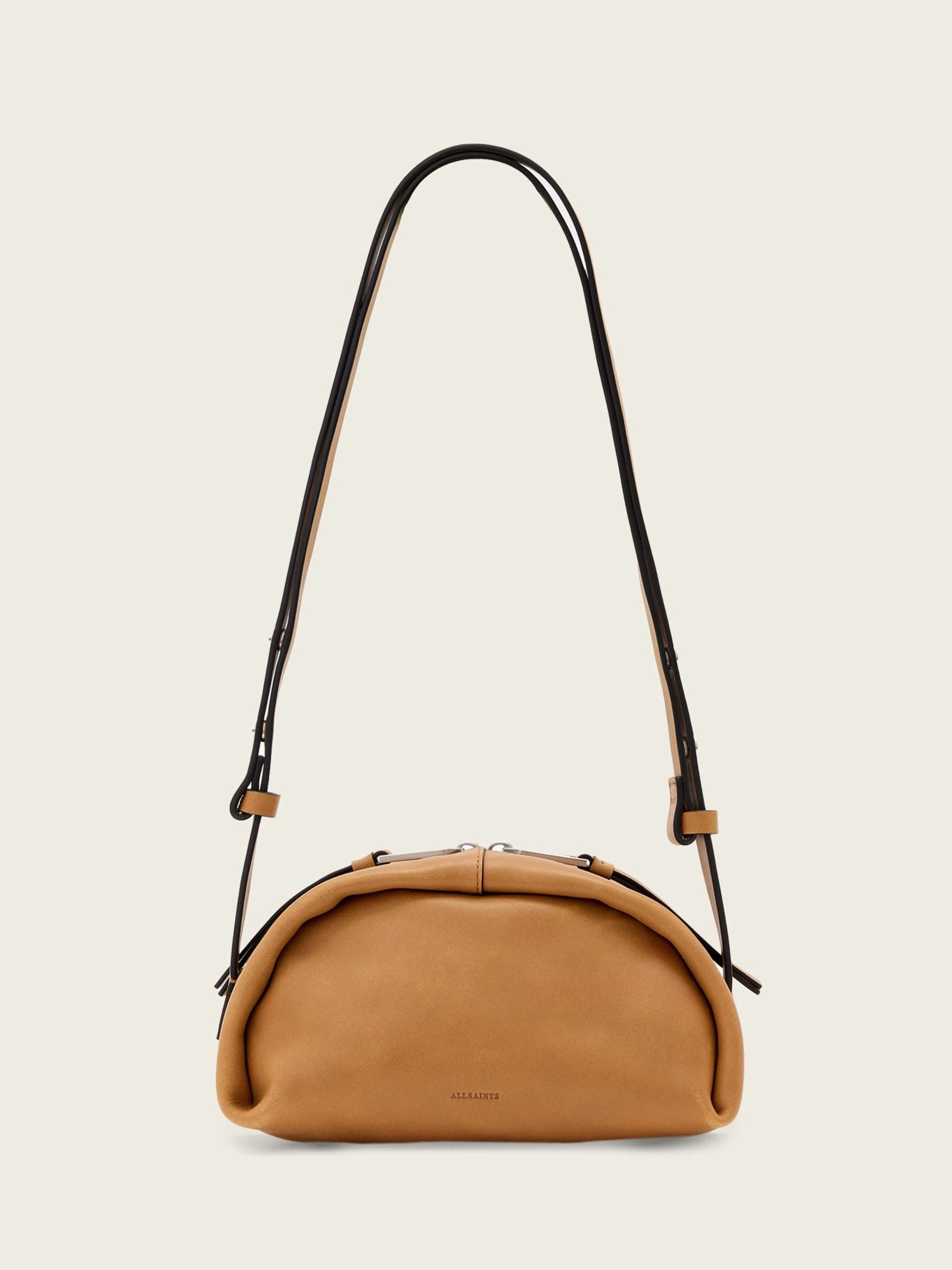 AllSaints brown Rosalie Arc cross-body bag (British brand)