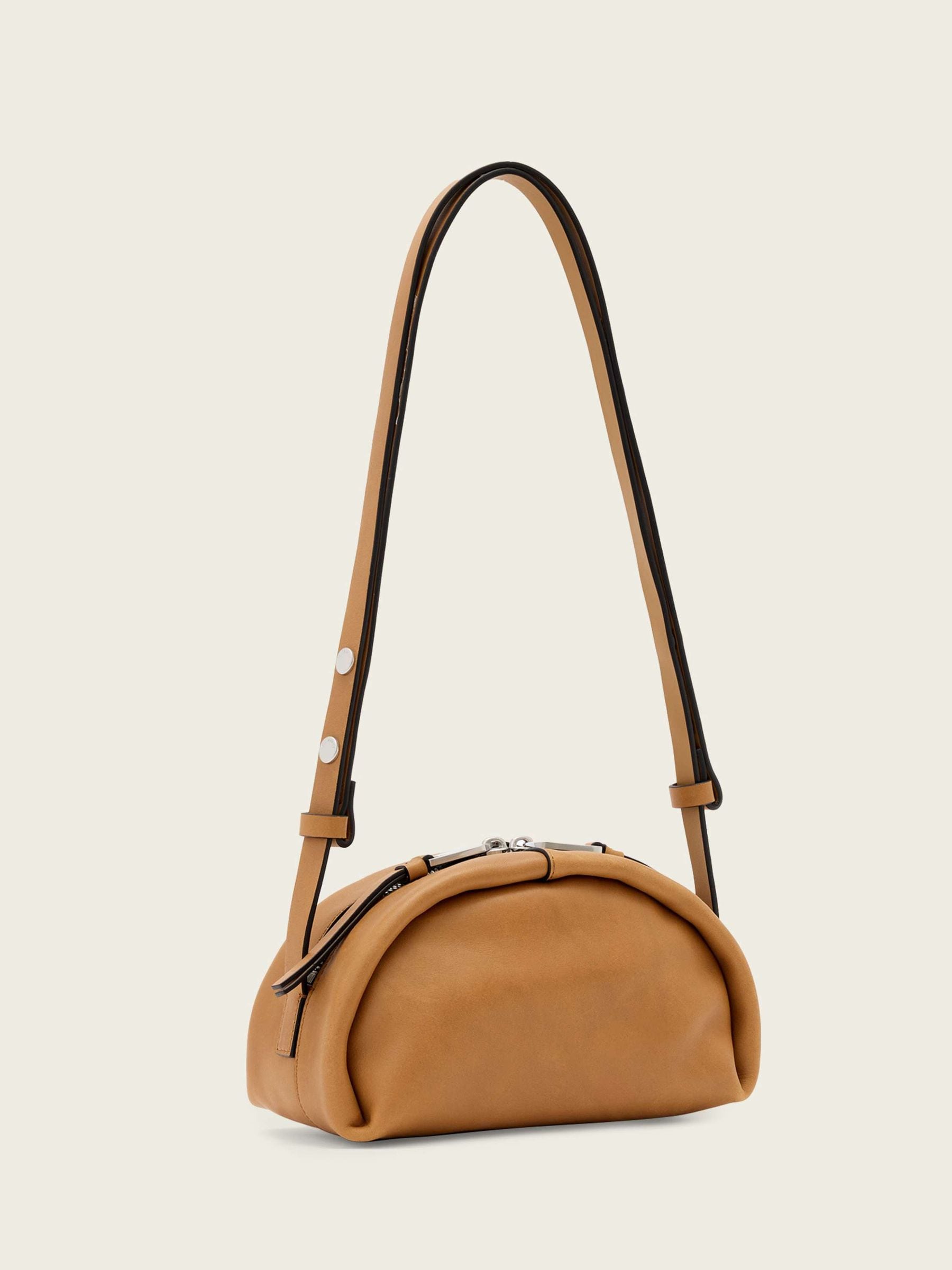 AllSaints brown Rosalie Arc cross-body bag (British brand)