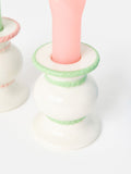 Oliver Bonas cream fiore ceramic candle holders set of two (British brand)