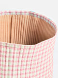 Oliver Bonas pink gingham fabric laundry basket 54cm (British brand)