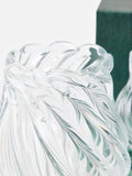 Oliver Bonas clear glass vase swirl pattern 22cm - British product