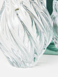 Oliver Bonas clear glass vase swirl pattern 22cm - British product