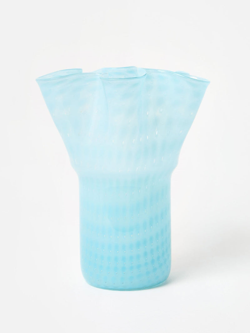 Oliver Bonas Blue Verde glass vase 31cm (British brand)