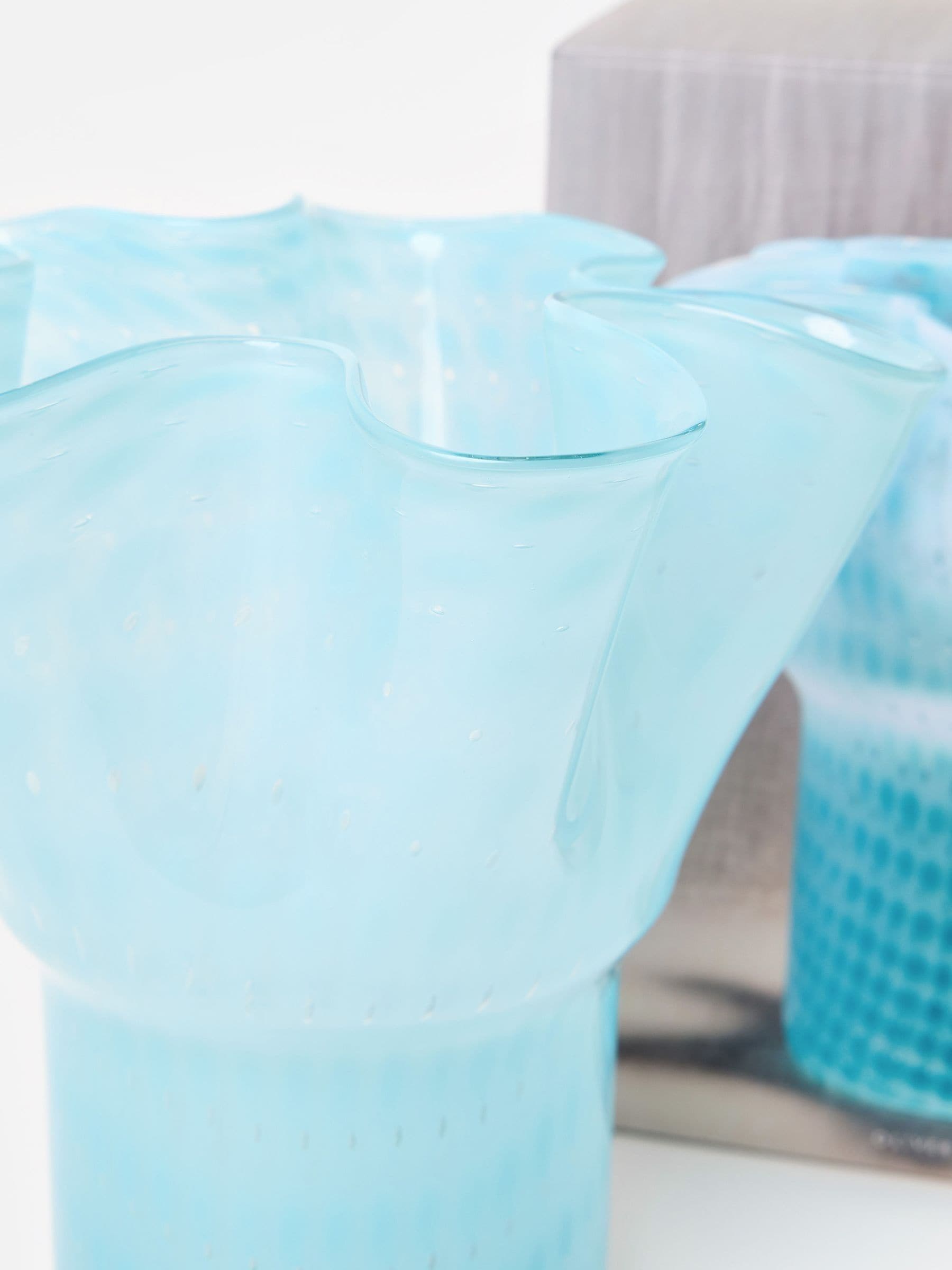 Oliver Bonas Blue Verde glass vase 31cm (British brand)