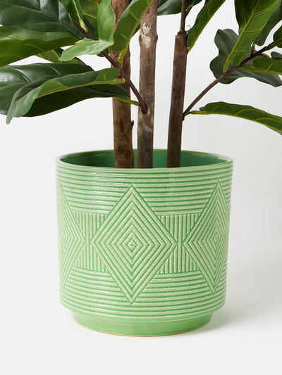 Next Oliver Bonas Green Cerchio Ceramic Plant Pot Size One- Buy online at McGrocer
